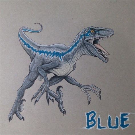 Blue Jurassic World Dinosaur Drawing