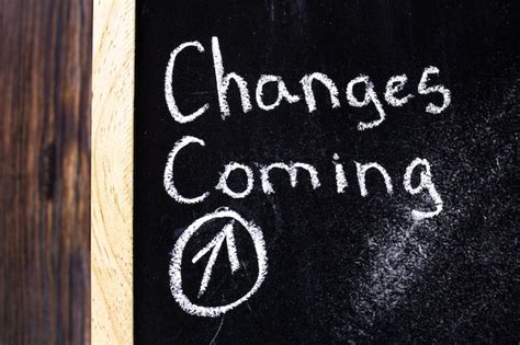 Premium Photo Change Coming Concept Text On Chalkboard