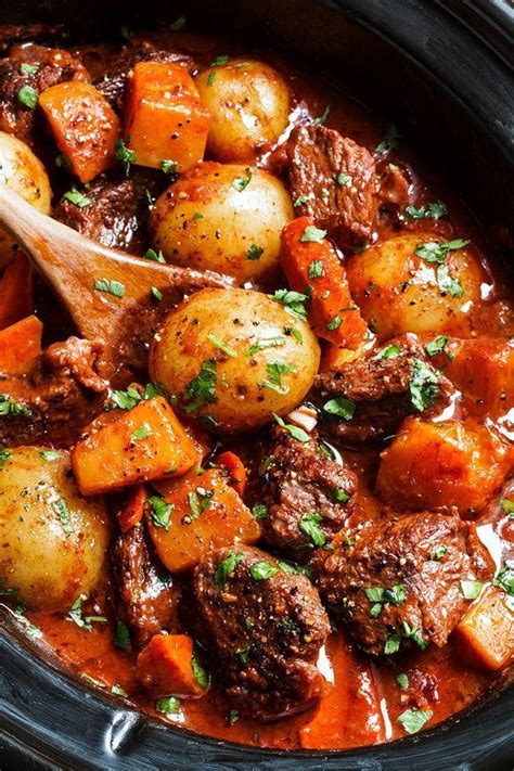 Slow Cooker Beef Stew With Butternut Carrot And Potatoes Recipe