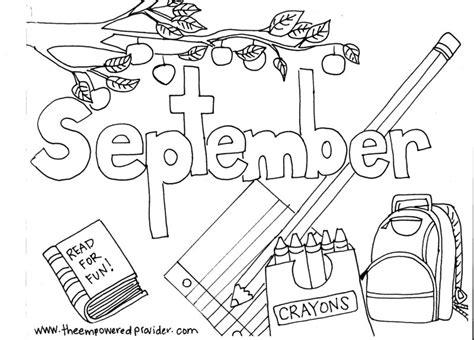 September Calendar Coloring Pages Coloring Pages