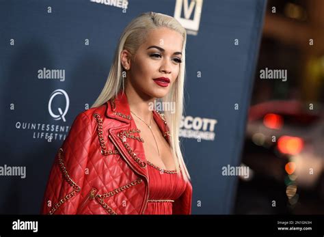 Rita Ora Poses During Her Handprint Ceremony After The Premiere Of Jeremy Scott The Peoples