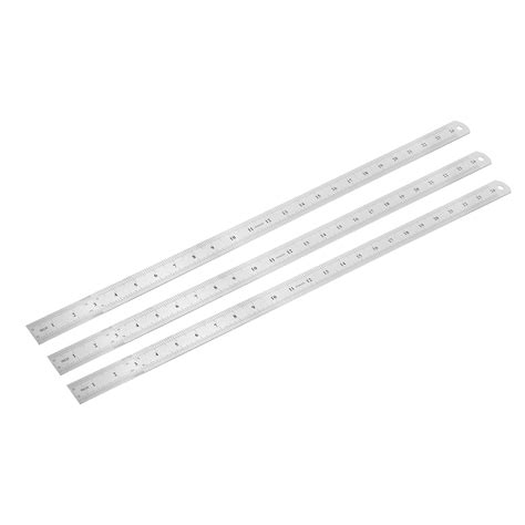 3 Pcs Steel Ruler 24 Inch Ruler Metal Ruler Ruler Inches And