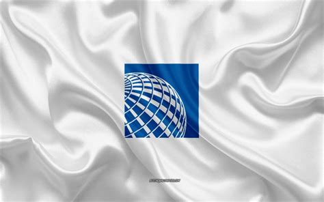 Download Wallpapers United Airlines Logo Airline White Silk Texture