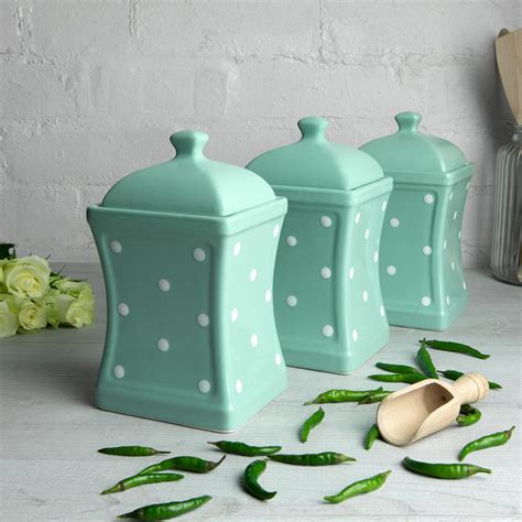 Teal Blue And White Canister Set Kitchen Cookie Jar Etsy Uk