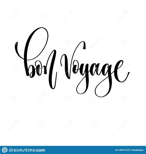 Bon Voyage Hand Lettering Inscription Text Stock Vector