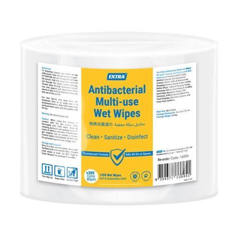 Buy Extra Antibacterial Surface Wipes Hospeco Australia