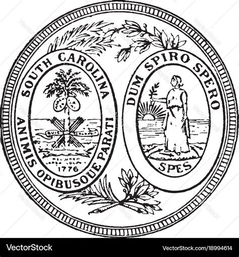 The Great Seal Of The State Of South Carolina Vector Image