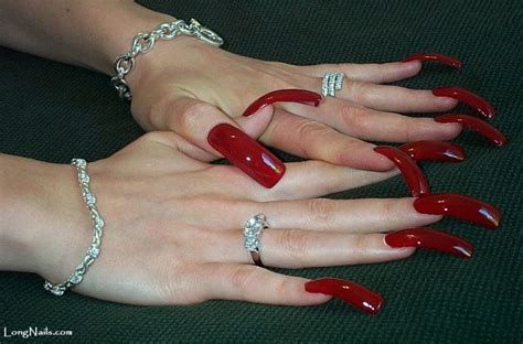 long fingernails long nails curved nails long red nails