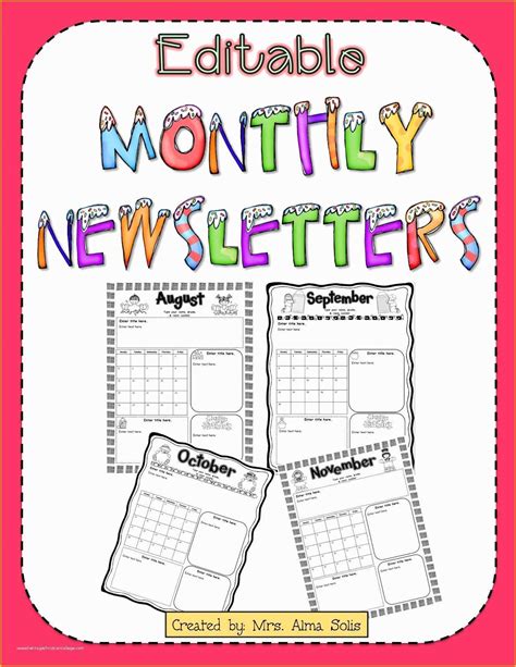 Free Editable Classroom Newsletter Templates