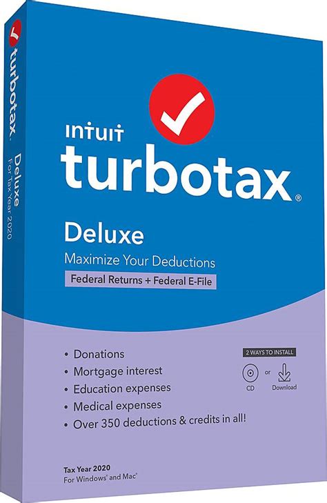 Intuit Turbotax Deluxe Fed State E File
