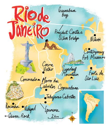 Rio De Janeiro Map By Scott Jessop Illustrated Map South America
