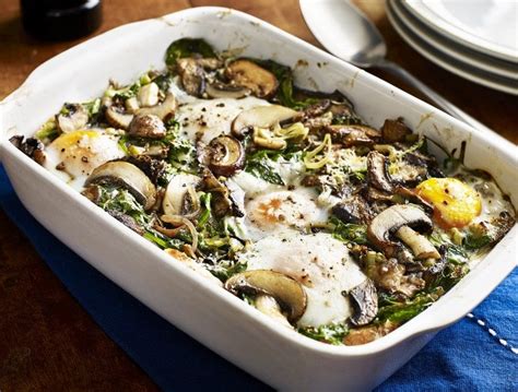 Mushroom, Spinach and Egg Breakfast Bake Recipe | Healthy