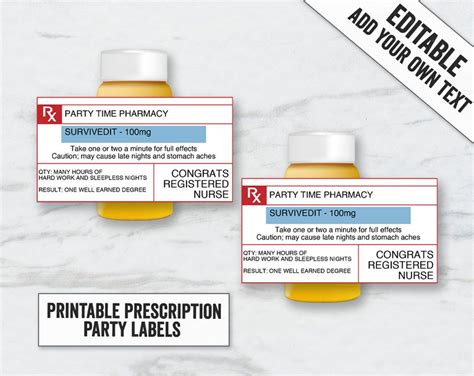 Prescription Bottle Label Template ~ Addictionary