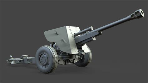 3d Model Anti Aircraft Gun Vr Ar Low Poly Cgtrader