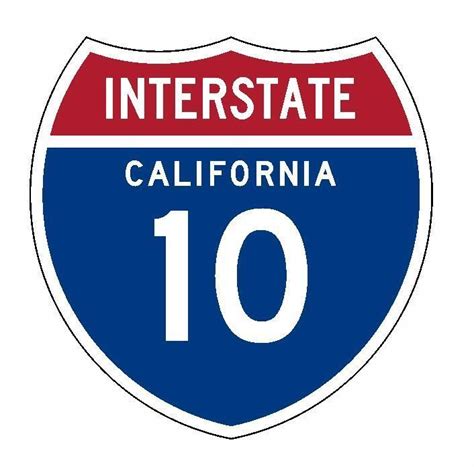 Interstate 10 Sticker R1977 California Highway Sign Road Sign Highway
