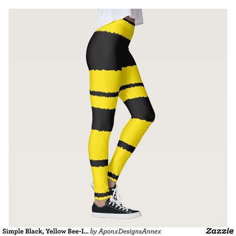Simple Black Yellow Bee Inspired Stripes Leggings Beautiful Yoga