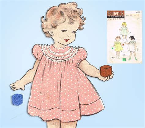 1950s Vintage Butterick Sewing Pattern 6177 Easy Baby