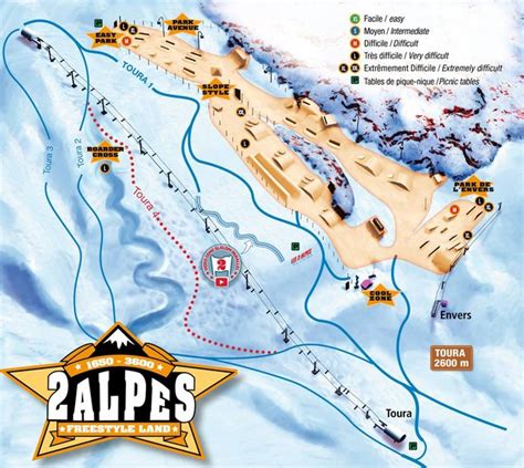 Les 2 Alpes Ski Resort Piste Map Les 2 Alpes