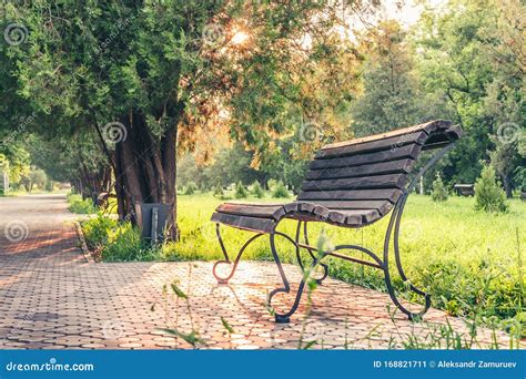 Park Bench At Sunset Stock Image Image Of Dotage Autumnal 168821711