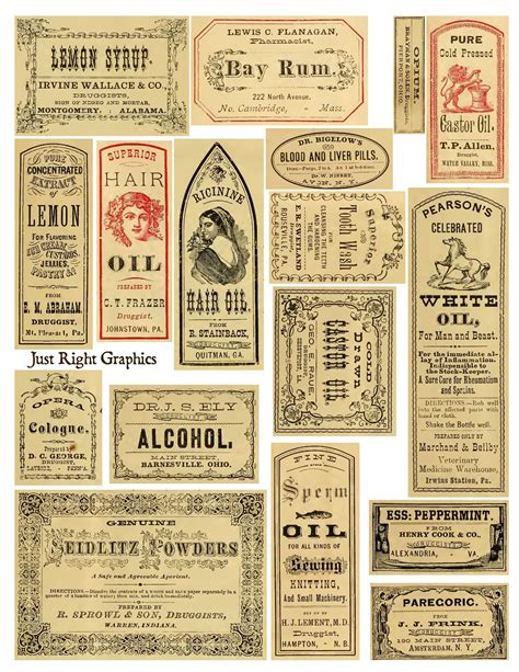 Apothecary Labels Vintage Labels Apothecary Labels Collage Sheet