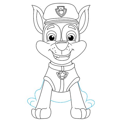How To Draw Chase Paw Patrol Sketchok Easy Drawing Gu