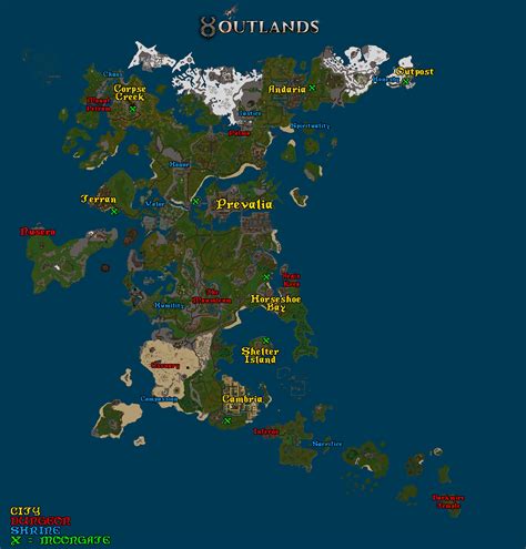Worldmap New Uo Outlands An Ultima Online Shard