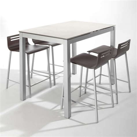 Installer une cuisine complète, sur mesure et pratique dans un espace réduit peut nécessiter de véritables prouesses architecturales dans certains cas, ou des compromis pas. Table snack de cuisine petit espace en céramique avec ...