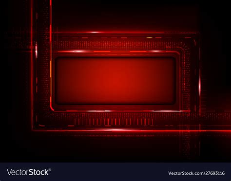 Digital Technology Futuristic Red Background Vector Image