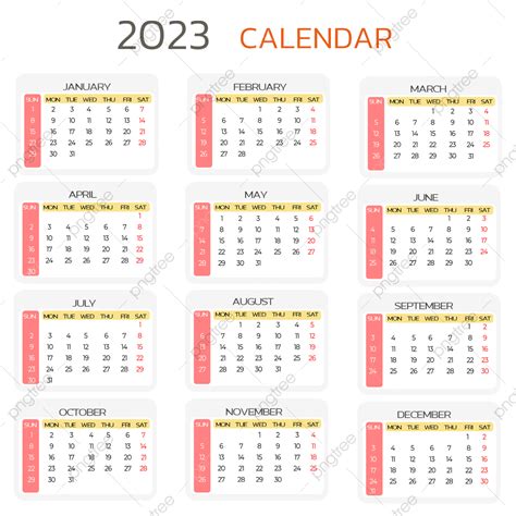 2023 Calendars Png Image 2023 Calendar English Transparent Perpetual