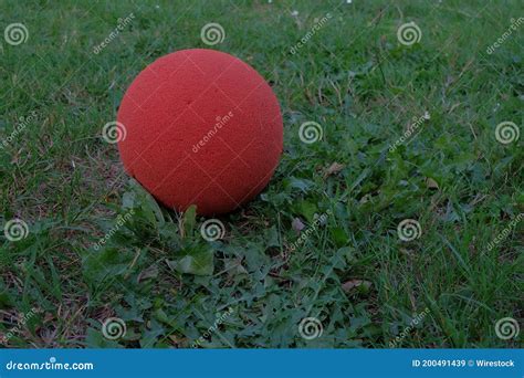 Closeup Shot Of A Small Red Ball Stock Image Image Of Hobby Leisure