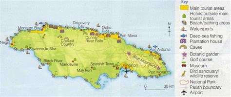 Map Of Jamaica Showing Resort Areas Map Of Jamaica Showing Resort Areas Caribbean Americas