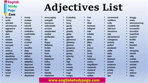 List Of Adjectives Pdf Download 3000 List Of Adjectives English Vrogue