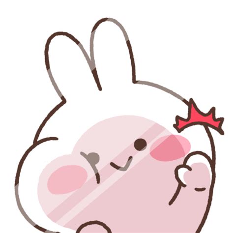 A Drawing Of A Pink Bunny With A Red Star On Its Head