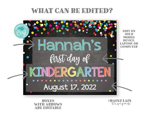 Editable First Day Of School Sign 1st Day Of School Sign Template Back