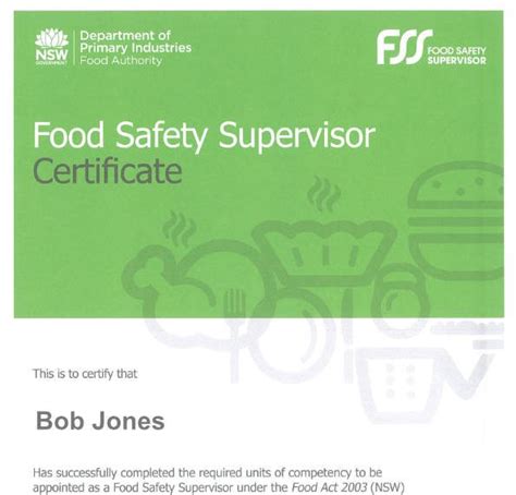 Nsw Food Authority Certificate Australian Institute Of Accreditation
