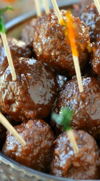 Baby shower food ideas don't have to be limited to glamour and elegance. Slow Cooker Cocktail Meatballs | Slow cooker cocktail ...
