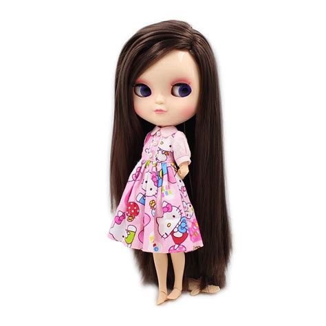 Icy Dbs Doll With Small Breast Azone Body White Skin 280bl0222 Brown Straight Hair Side Part