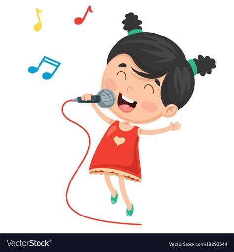 Vector Illustration Of Kid Singing Download A Free Preview Or High