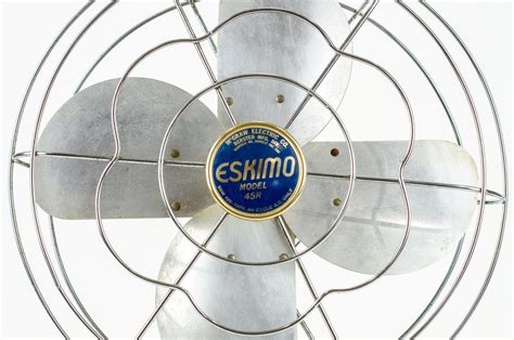Retro Aqua Blue Metal Eskimo Fan Oscillating