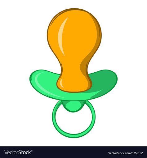 Green Baby Pacifier Icon Cartoon Style Royalty Free Vector