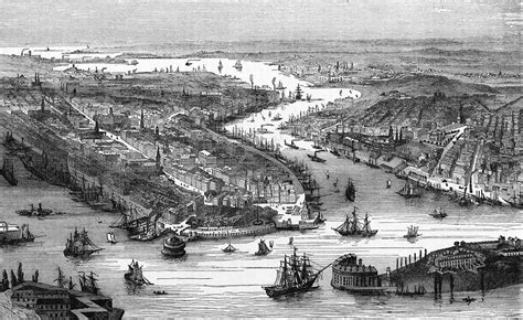 New York City And Docks 19th Century Stock Image C0137752