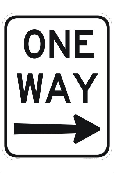 One Way Sign R2 2r One Way With Right Arrow National Safety Signs