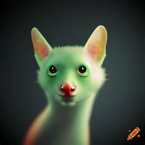 Pale Green Skin With A Darker Green Face Long Nose And Ears Ears Are