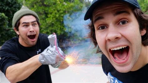 David dobrik is an internet personality with a bunch of fans on vine and youtube. TAPING A FIREWORK TO HIS HAND!! (EXPLOSION) - YouTube