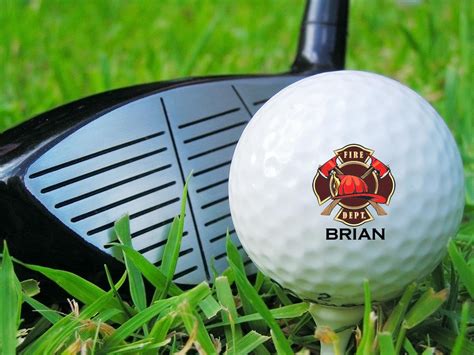 Personalized Golf Balls Firefighter Emblem Set Of 3 2200 Etsy
