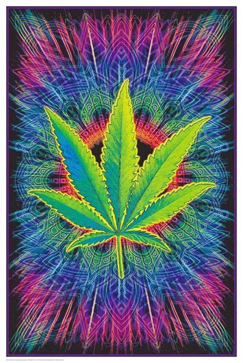 canna vibes non flocked blacklight poster — poster plus