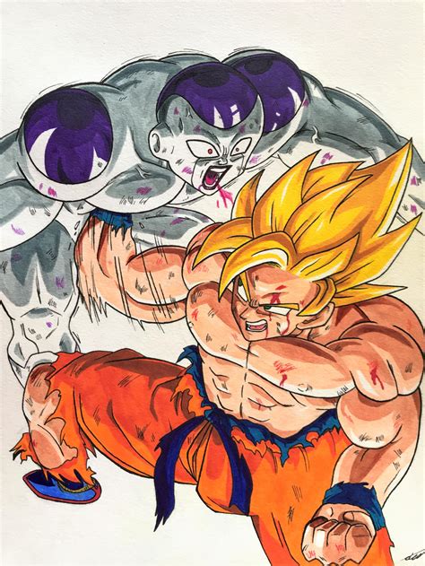 Goku v buu is equally as iconic yet you only see goku fight buu in the intro of dragon ball z: Goku vs Frieza by JaphethWest on DeviantArt