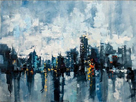 City Reflection Abstract Cityscapes 2018 Oil Painting By Aleksandr