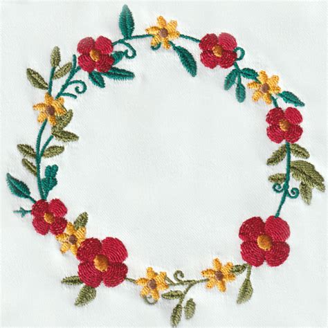 Floral Wreath Set 5 Designs 2 Sizes Products Swak Embroidery