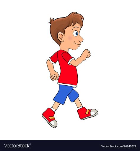 Preschool Boy Walking Cartoon Design Isolated On Vector Image